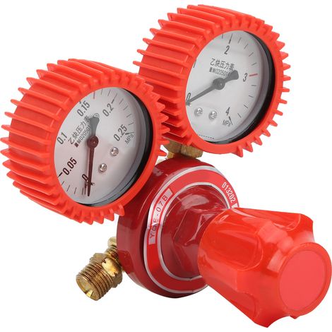 Soupape de régulation de pression en acier rouge pour acétylène YQE‑03A, entrée G5/8", débit 12m³/h, soupape de sécurité (1/5)