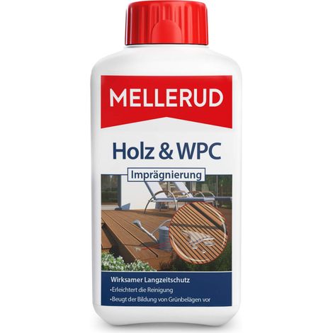 MELLERUD Legno & WPC Impregnante – Efficace protezione a lungo termine di superfici in legno, WPC e BPC per esterni – 1 x 0,5 l (1/5)
