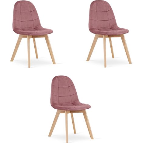 BORA-Stuhl – dunkelrosa Samt x 3