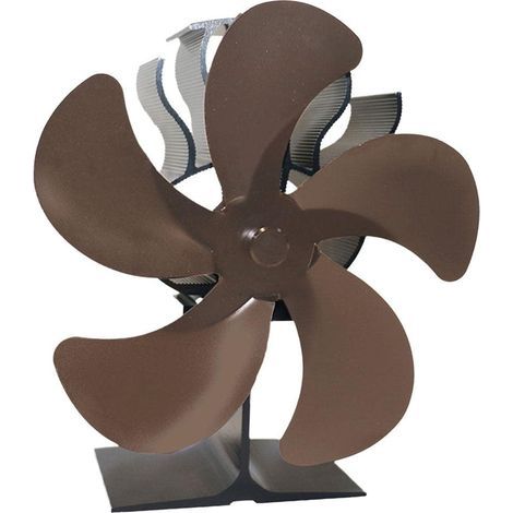 5-blade stove fan, fireplace fan, heat-powered, for fireplaces and stoves, bronze (1/5)