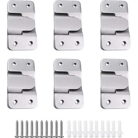 12 supports de fixation dissimulés avec quincaillerie murale en acier inoxydable pour accrocher des tableaux, des miroirs, etc. (1/5)