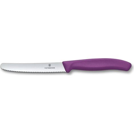 Victorinox Coltelli da Tavola Punta Tonda Seghettato 11cm Viola