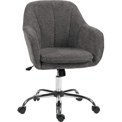 Chaise Bureau Draven Design Ergonomique Confortable Gris Bouclette Flanelle (1/5)