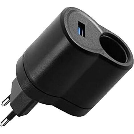 Adaptateur Alimentation Voiture - Convertisseur CA 220 V vers CC 12 V - Allume-Cigare - USB - Usage Automobile et Domestique - 1 Pièce (1/5)