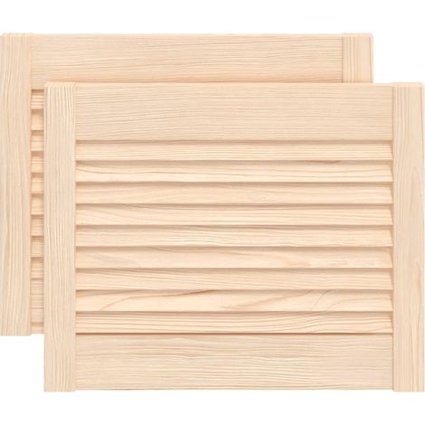 vidaXL Schranktüren mit Lamellen 2 Stück 39,5x49,4 cm aus massivem Kiefernholz