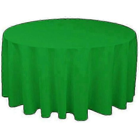 Nappe ronde en polyester pour réception de mariage disponible en blanc noir rouge bleu et or - Diamètre 220 cm - Vert (1/5)