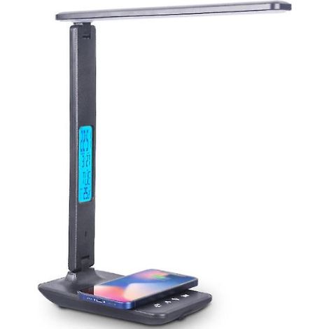 (us) Lampe De Bureau De Protection Des Yeux De Charge Sans Fil Pour Tlphone Portable 10w - Pliage Noir, Cratif Et Simple Avec Cran