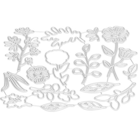 Gabarit métallique découpé à l'emporte-pièce pour scrapbooking DIY avec imprimé floral et végétal, idéal pour décorer les cartes de Pâques et de Noël. (1/5)