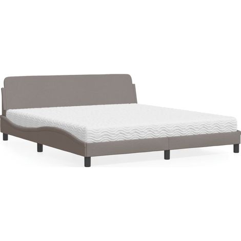 Bett mit Matratze "Dover" Taupe 180x200 cm Stoff (1/5)