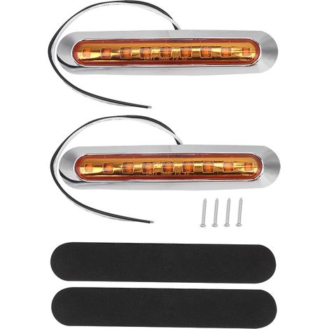 2 x Feux de gabarit latéraux 9 LED, clignotants et témoins d'avertissement pour remorque camion (1/5)