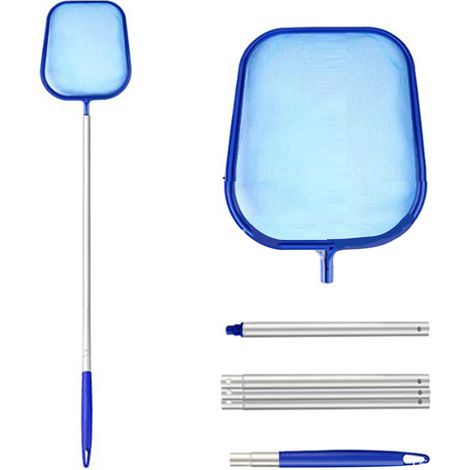 Épuisette de piscine à mailles ultra-fines avec poteaux en aluminium, 5 sections - Filet de nettoyage pour piscines hors sol et enterrées (1/4)