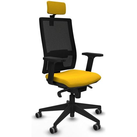 Piqueras y Crespo 2D066G2 Chaise de bureau jaune ergonomique (1/3)