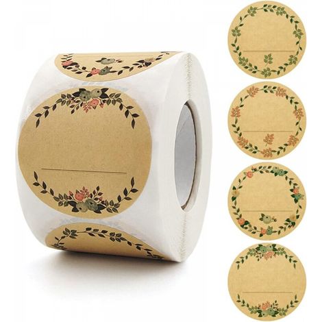 500 Pièces Étiquettes Adhésives, Autocollants Pour Pots de Confiture de 5 cm, Peuvent être Utilisés Pour Les Étiquettes de Cuisine, Les Étiquettes D'épices, la Cuisson, la Décoration de Sacs-Cadeaux (1/5)