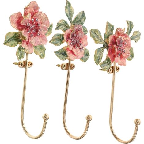 Lot de 3 patères décoratives en forme de fleur en alliage de (1/5)
