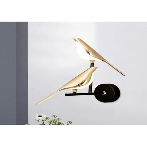 Suntek Wandleuchte für den Nachttisch, zwei Vögel, warmes Licht