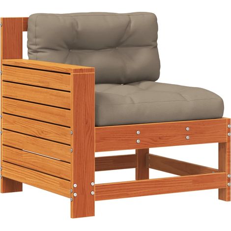 Canapé de jardin,Canapé d'extérieur,Sofa de jardin accoudoir coussins cire marron bois pin massif CFW344460 (1/5)