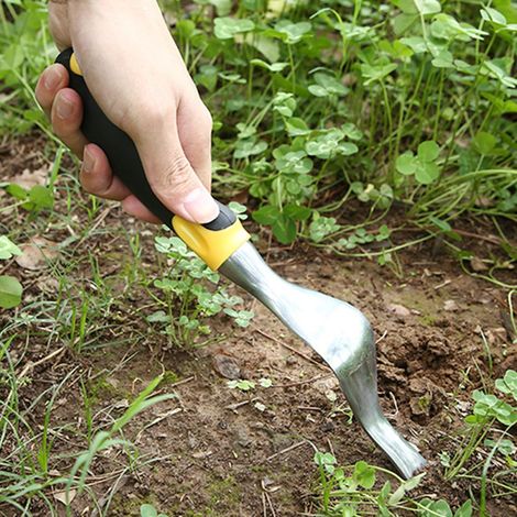 Outil de désherbage, outil de retrait de pissenlit, outil manuel en acier inoxydable, désherbant sans effort pour fleurs et mauvaises herbes, désherbeur manuel robuste pour jardin (1/4)