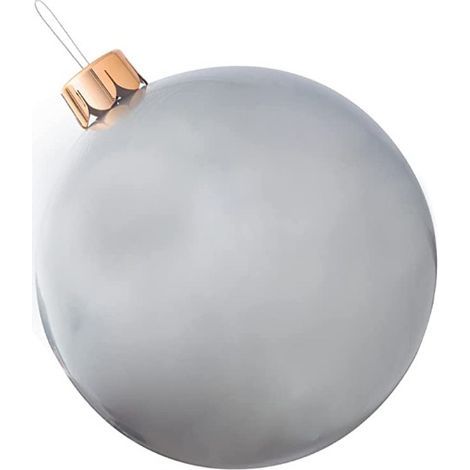 Bola de Navidad Decoración navideña para interior y exterior Bola inflable extragrande - Plateada, 65 cm (1/5)