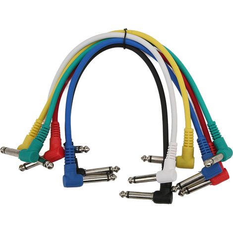 Set mit 6 abgeschirmten, geräuschunterdrückenden Patchkabeln für E-Gitarre und Bass, Rauschunterdrückung, Effektpedal (1/5)