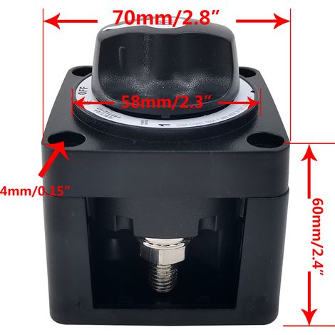 Black mains switch, 300 A mains switch for Blue Ocean M-series motorhomes/yachts, Blue Ocean 6008 system switch