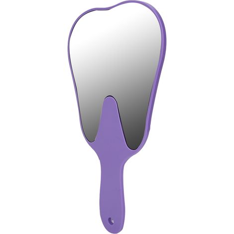 Miroir en forme de dents, poignée mignonne, miroir dentaire, miroir de poche, accessoire dentaire, violet (1/5)