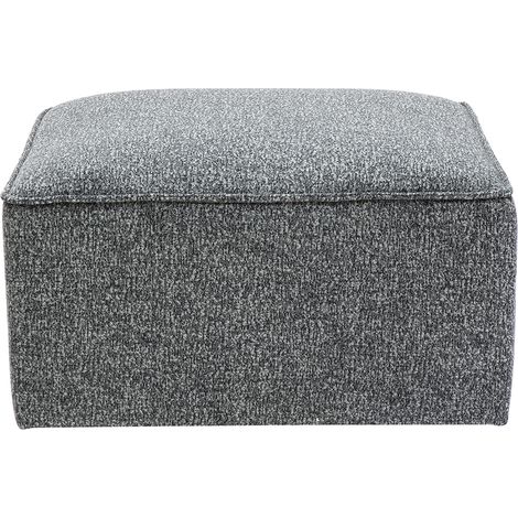Puf poggiapiedi in tessuto grigio melange KERRY