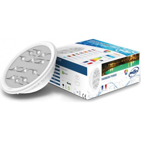 Weltico – Ampoule PAR 56 LED couleurs 12 LEDs 1200 lumens – 10 couleurs – Collimateur standard – Télécommande en option pour piscine (1/6)