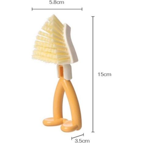 Lot de 2 brosses de cuisine - Verticales - Pour laver la vaisselle - Jaunes (1/4)