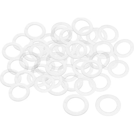 Rondelle PE Plat Joint Étanchéité M20 30mm OD 20mm ID 1mm Épaisseur pour Robinet Tuyau Eau Transparent Paquet de 50 (1/4)