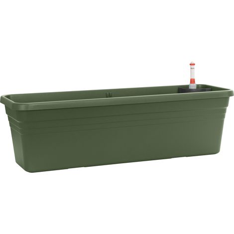 Florus Med. Balc.trough Watersystem 80 Green Fioriera Rettangolare