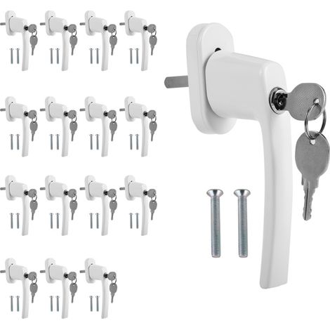 Randaco Maniglia per finestra con serratura Pomello con chiusura identica Maniglia di sicurezza per finestra in alluminio bianco 16X (1/5)