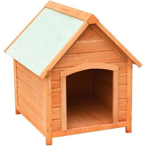Niche pour chien, en pin massif et cèdre, 72 x 85 x 82 cm