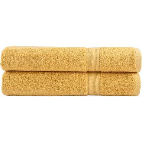 Toallas de sauna SOLUND 2 uds dorado 80x200 cm 600 gsm vidaXL
