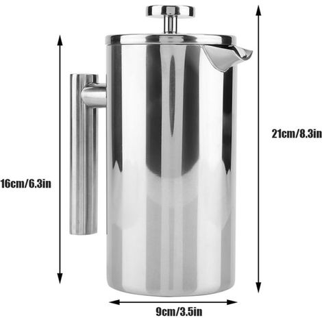 Caffettiera in acciaio inox a doppia parete con filtro (800 ml) (1/4)