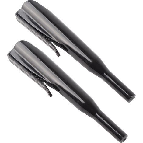 2 étuis de crayon de charpentier à long nez pour marquage en bois, trou profond, avec clip, noirs (1/5)