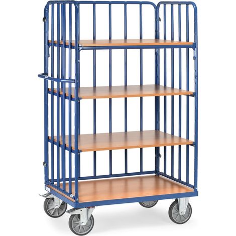 Fetra Etagenwagen mit 4 Böden,Längswand und Streben 1000x700mm (1/2)