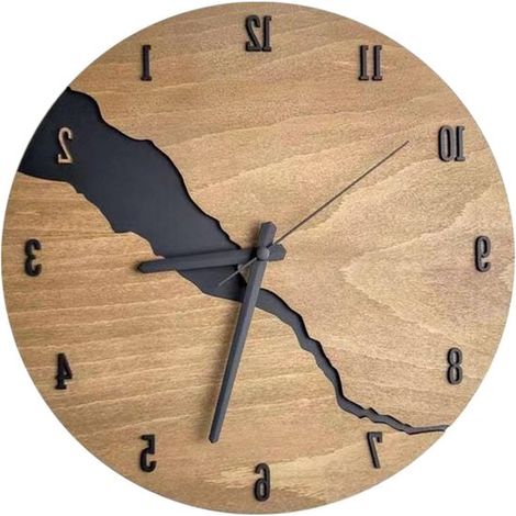 Reloj de pared decorativo redondo silencioso de estilo vintage para sala de estar y oficina, diseño rústico sin tictac. (1/5)