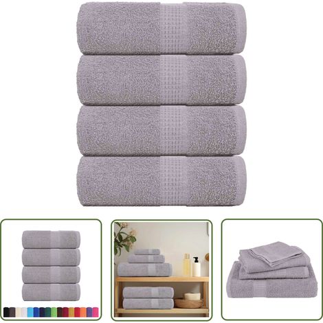 vidaXL Gästetücher 4 Stk. Grau 30x50 cm 360 g/m² 100% Baumwolle (1/5)