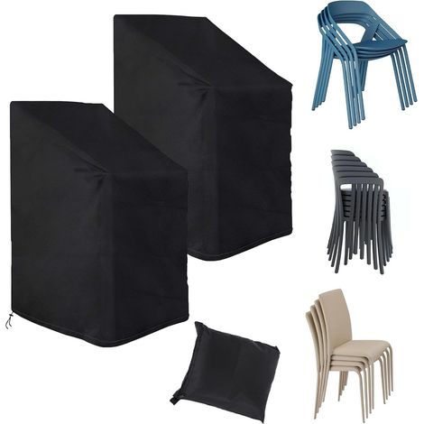Waterproof 420D Oxford Outdoor Chair Cover - Garden Chair Cover Anti-UV Windproof with Drawstring - Heavy Duty All Season Garden Chair Covers for Stackable Chairs (1/5)