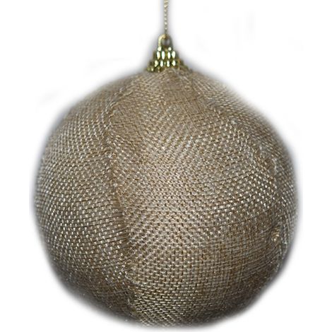 Addobbi natalizi decorazioni per albero di natale palline in juta beige set da 10 molto belle e particolari moderno e speciale (1/5)