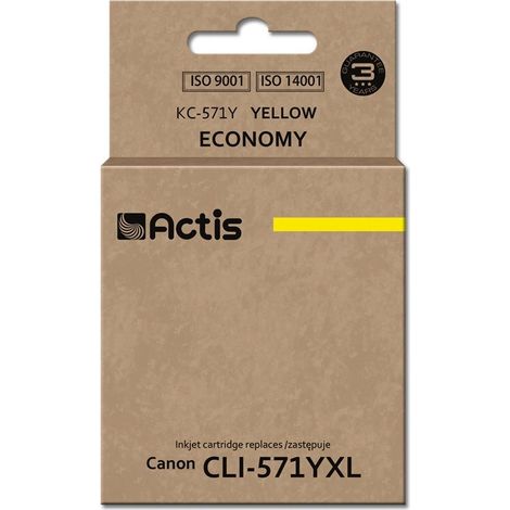 Encre Actis KC-571Y (remplace Canon CLI-571Y Standard 12 ml jaune)