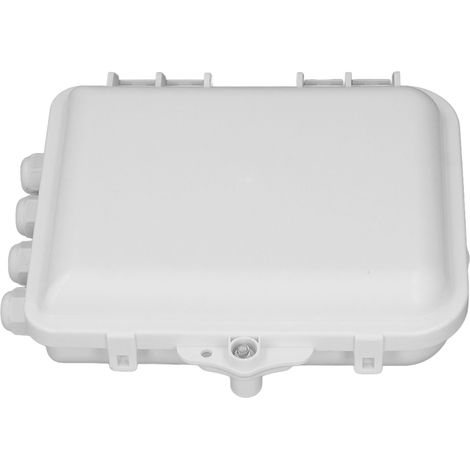 Boîtier de distribution fibre optique ABS 12 épissures mural étanche terminal fibre avec 4 raccords thermo, 4 colliers, 4 chevilles, 4 vis, clé (1/5)