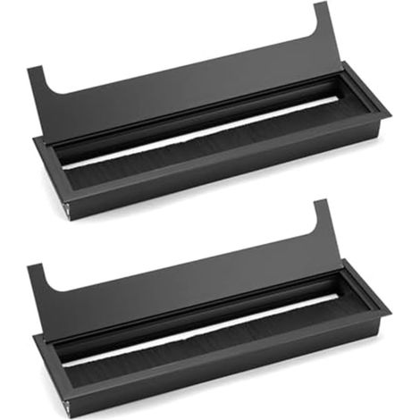 Lot de 2 boîtes passage câbles avec joint brosse, cache-câbles (1/5)