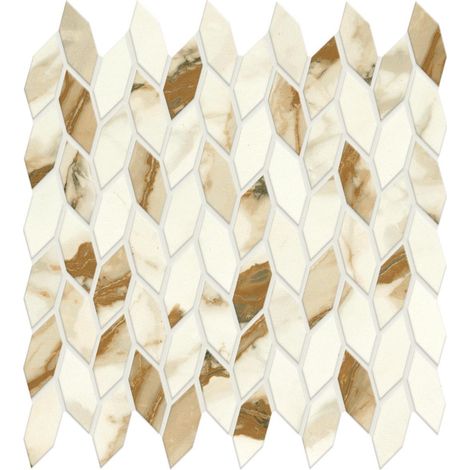 Mosaïque effet Marbre Blanc Calacatta Supreme Nav 30,5x30,5x0,85 cm Silk Faventa - Mur intérieur (vendu par carton de 0,558 m²) - RO'MA CARRELAGE
