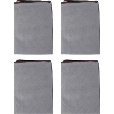 Lot de 4 boîtes de rangement pour vêtements, en tissu résistant à la moisissure, à placer sous le lit pour couettes et couvertures, avec fenêtre transparente. (1/5)