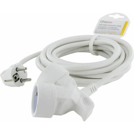 Chacon Prolongateur HO5VVF 5 mètres blanc 2 prises 16 A (1/3)