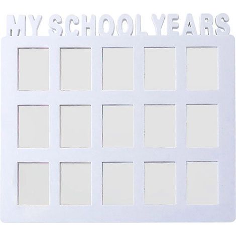 Bilderrahmen für Schulfotos zum Schuljahresende, Schulfotorahmen, Abschlussrahmen – 27,5 x 24,5 cm – Weiß (1/3)