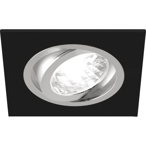 Plafonnier spot carré ALUM D noir/chrome mat (1/2)