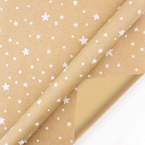 Wrapping Paper - Kraft - Christmas Pattern - 44 cm x 100 cm - Tear-Resistant Coated Paper - 1 Roll (1/5)
