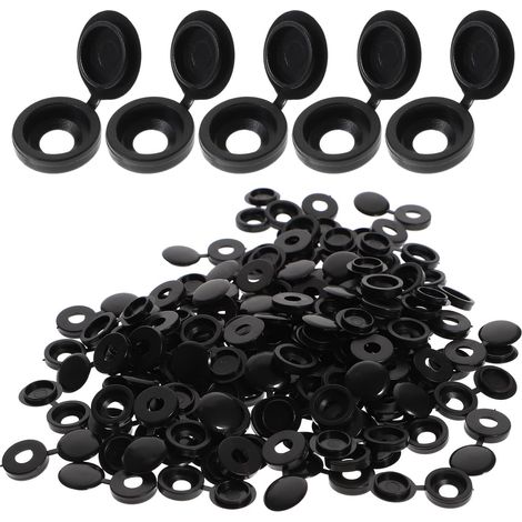Unomor 100 Cache vis décoratifs noirs pour meubles (1/5)